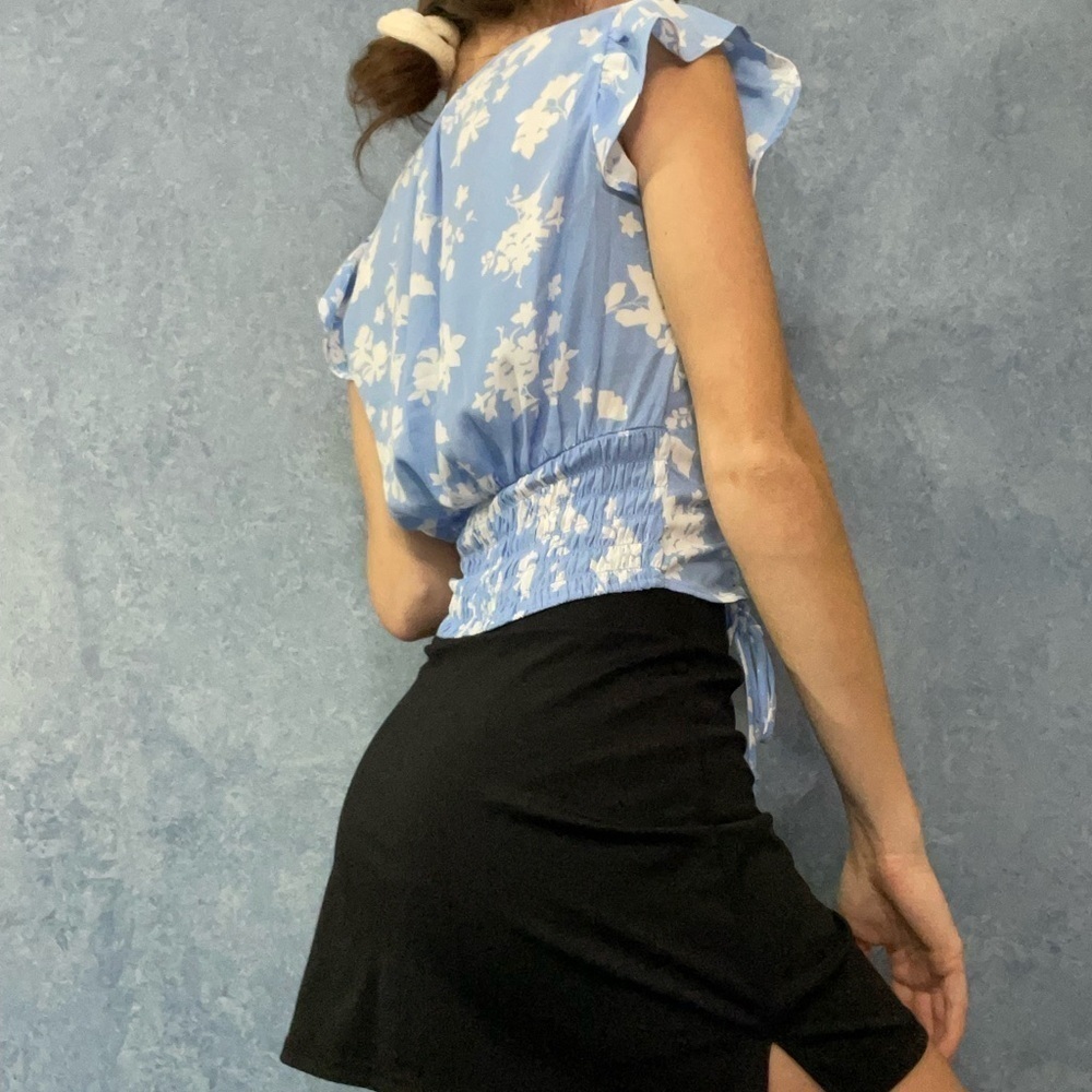 Sienna Sky Baby Blue Floral Blouse - Picture 2 of 3